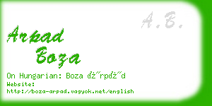 arpad boza business card